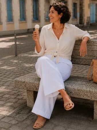 Chemise voile de coton Ecru