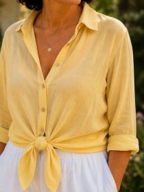 Chemise voile de coton Jaune