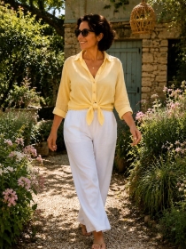 Chemise voile de coton Jaune