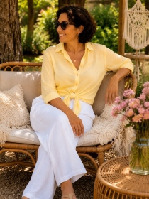 Chemise voile de coton Jaune
