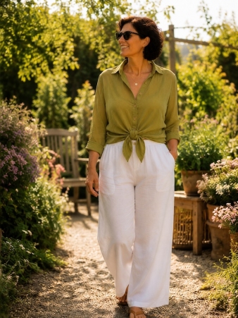 Chemise voile de coton Olive