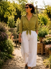 Chemise voile de coton Olive