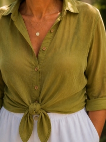 Chemise voile de coton Olive