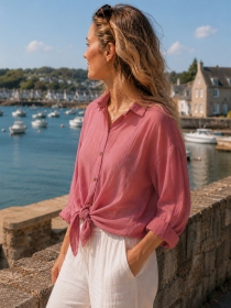 Chemise voile de coton Prune