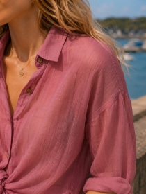 Chemise voile de coton Prune