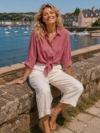 Chemise voile de coton Prune