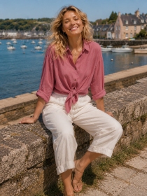Chemise voile de coton Prune