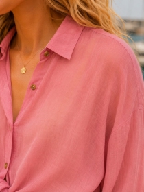Chemise voile de coton Rose