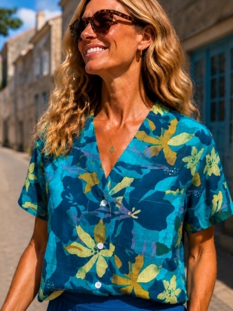Chemisier Alba Blue Oasis