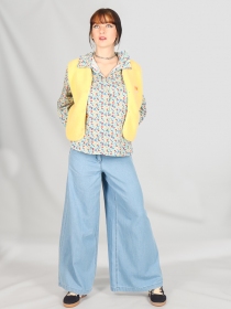 Chemisier col volant&eacute; liberty fleurie frais