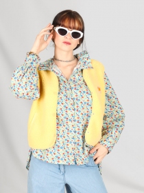 Chemisier col volant&eacute; liberty fleurie frais