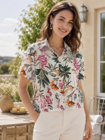 Chemisier lin fleur
