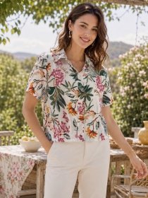 Chemisier lin fleur