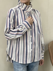 Chemisier rayures bayad&egrave;re ecru/marine