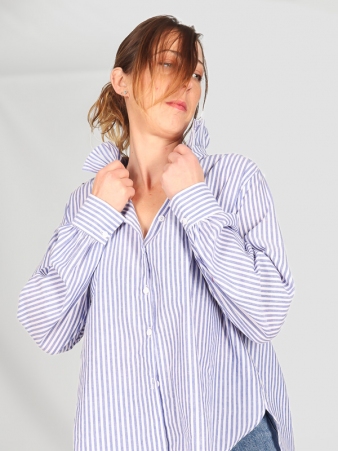 Chemisier rayures proven�ales bleu