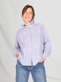 Chemisier rayures proven&ccedil;ales bleu