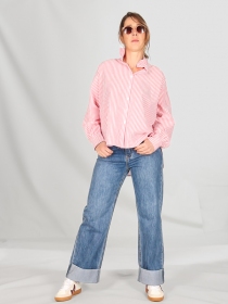 Chemisier rayures proven&ccedil;ales rose