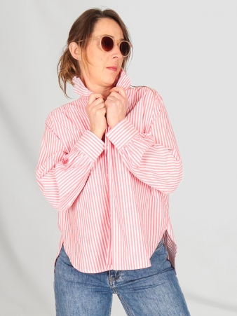 Chemisier rayures proven�ales rose