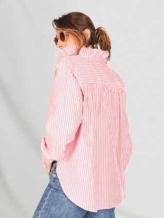 Chemisier rayures proven�ales rose