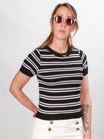 Crop top marini&egrave;re noir