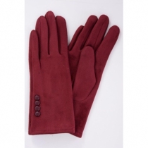 Gants suedine uni rouge foncé
