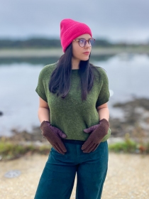 Gants Teddy Bear et Suedine brun