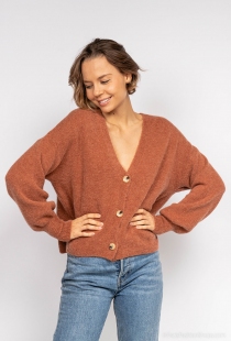 Gilet alpaga 3 boutons Rouille