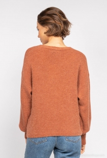 Gilet alpaga 3 boutons Rouille