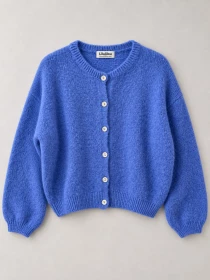 Gilet alpaga 6 boutons bleu