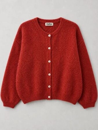Gilet alpaga 6 boutons braise