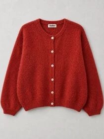 Gilet alpaga 6 boutons braise