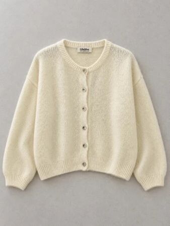 Gilet alpaga 6 boutons Ecru