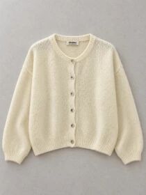 Gilet alpaga 6 boutons Ecru