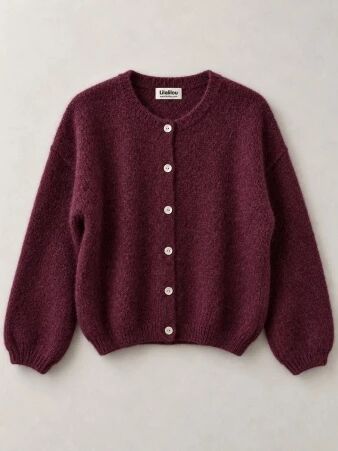 Gilet alpaga 6 boutons lie de vin
