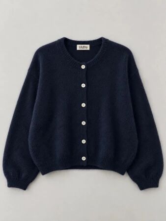 Gilet alpaga 6 boutons Marine