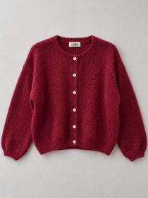Gilet alpaga 6 boutons new bordeaux