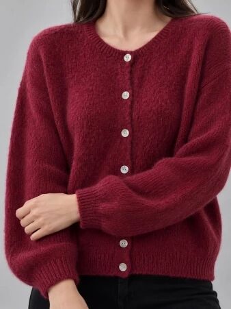 Gilet alpaga 6 boutons new bordeaux
