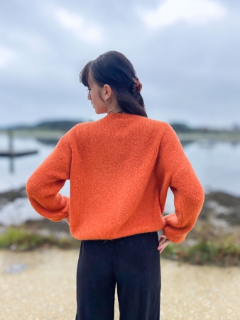 Gilet aplaga 6 boutons terracotta