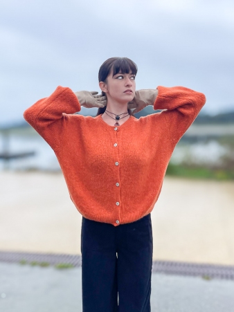 Gilet aplaga 6 boutons terracotta