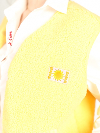 Gilet Sherpa sans manches jaune