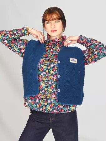  Gilet Sherpa sans manches navy