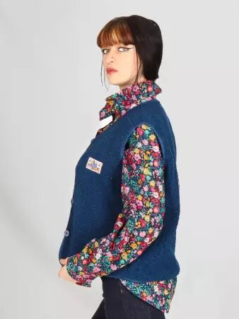  Gilet Sherpa sans manches navy