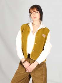 Gilet Sherpa sans manches olive