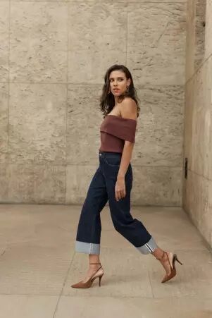 Jeans Loane a revers denim stone