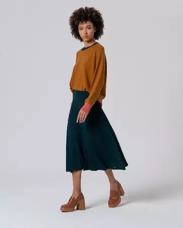 Jupe en tricot Vert bouteille