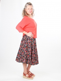 Jupe portefeuille midi Phoenix rose