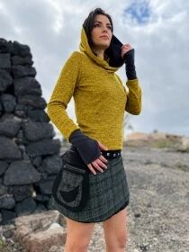 Jupe r�versible Campbell Scotland Tartan Kaki courte