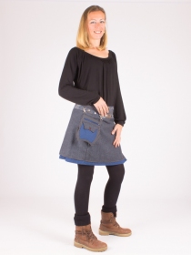 Jupe réversible Smart Wool Eclectic Blue mi-longue
