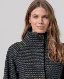 Manteau court col montant Vert