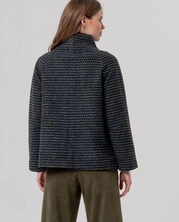 Manteau court col montant Vert